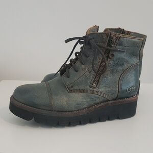 BedStu Womens Green Leather Boots